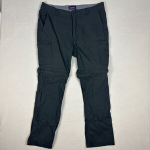 Wearfirst Mens Size 38x32 Cargo Pants Black Convertible Zip Off Utility Workwear